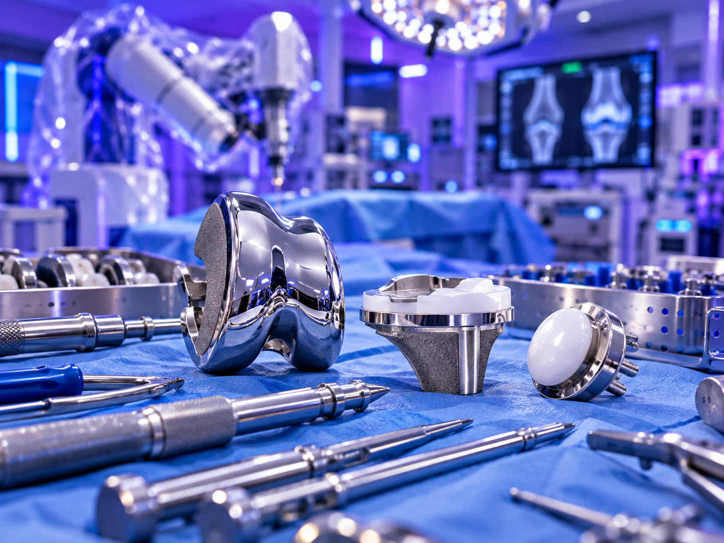 Total knee replacement technology and implants
